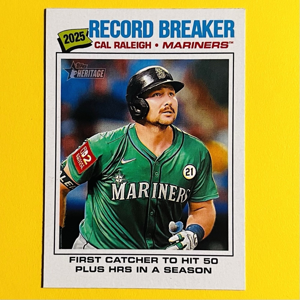 2026 Topps Heritage Record Breaker Cal‎ Raleigh #231 Mariners Insert